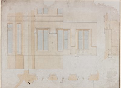 Holme Eden（纸和墨水和水洗（蓝色和棕色）在纸上（纸和灰色）） 作者 约翰·多布森