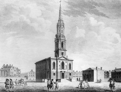 1753年，St Giless教堂的西北景观 作者 约翰·道诺威尔