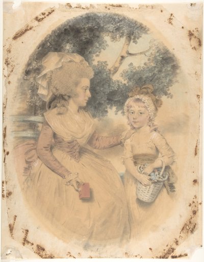摩根夫人和她的孩子，1785年。 作者 约翰·唐曼