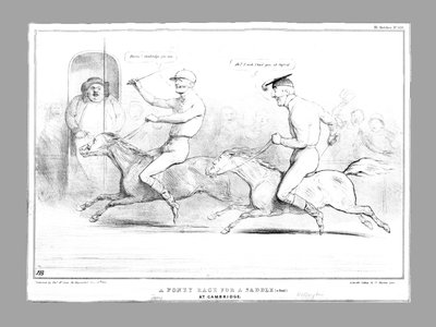 1834年在剑桥举行的鞍座Poney竞赛。 作者 约翰·道尔