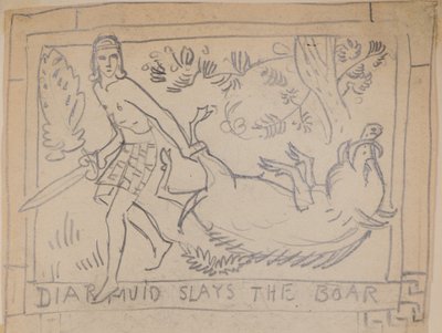 Diarmuid Slays the Boar (pencil) 作者 约翰邓肯
