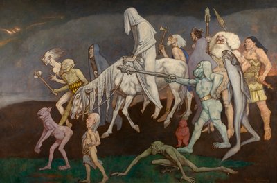 The Fomors（或世界上的邪恶力量），约1939年（蛋彩画） 作者 约翰邓肯