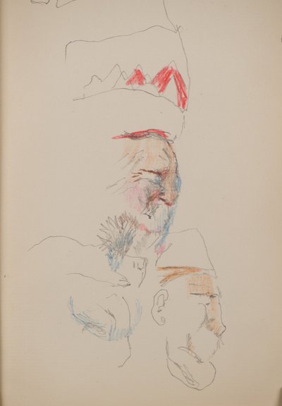 Untitled [Profile faces] (pencil) 作者 约翰邓肯