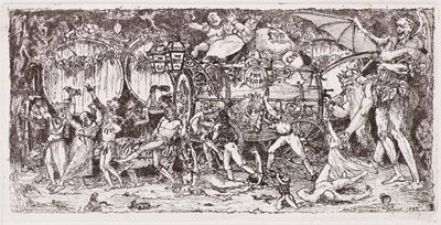 Wine barrel drawn by four tigers 作者 约翰邓肯