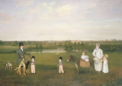 William Hetton Cooke和他的妻子和孩子们在Worterston Rookery，Chester 作者 约翰·费内利