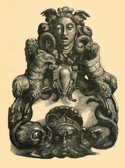 17世纪初期，1881年，海豚和色狼的门环。 作者 约翰·艾姆斯