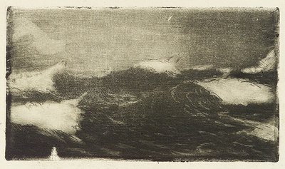 海景--灰黑色滚筒 1，20 世纪（蚀刻版画） 作者 约翰·埃弗里特