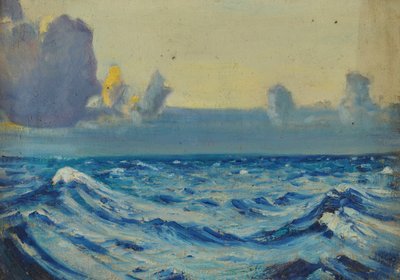 海景，19 世纪晚期 - 20 世纪中期（布面油画） 作者 约翰·埃弗里特