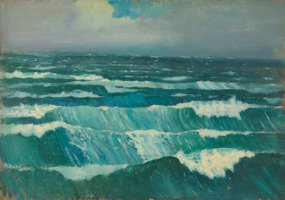 海景，19 世纪晚期 - 20 世纪中期（纸面油画） 作者 约翰·埃弗里特