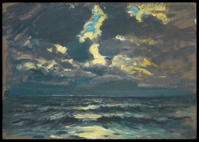 海景，19 世纪晚期 - 20 世纪中期（纸面油画） 作者 约翰·埃弗里特