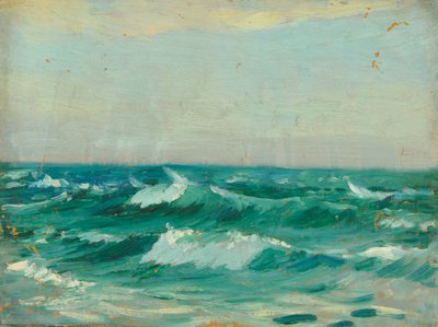 海景，约 1909 年（纸浆板上的油画） 作者 约翰·埃弗里特