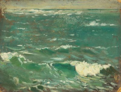 海景，约 1909 年（纸浆板上的油画） 作者 约翰·埃弗里特