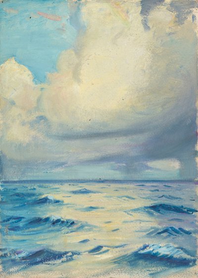 海景，19 世纪晚期 - 20 世纪中期（纸面油画） 作者 约翰·埃弗里特