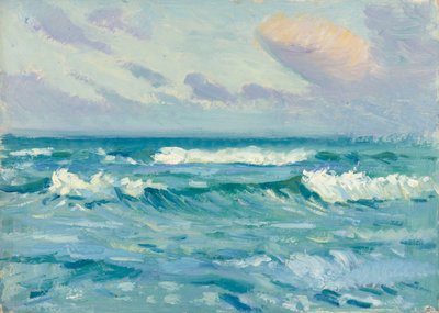 海景，19 世纪晚期 - 20 世纪中期（纸面油画） 作者 约翰·埃弗里特