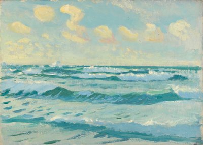 海景，19 世纪晚期 - 20 世纪中期（纸面油画） 作者 约翰·埃弗里特