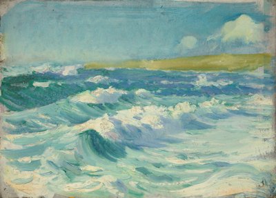 海景，19 世纪晚期 - 20 世纪中期（纸面油画） 作者 约翰·埃弗里特
