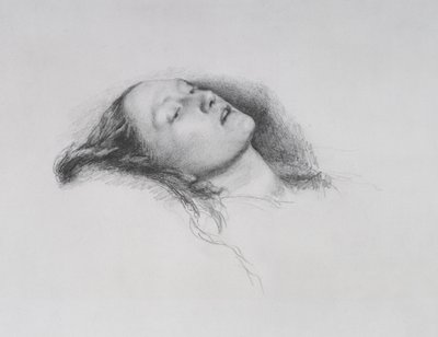 伊丽莎白·西达（Elizabeth Siddal）：《欧菲莉亚》研究，1852年 作者 约翰·埃弗里特·米莱斯