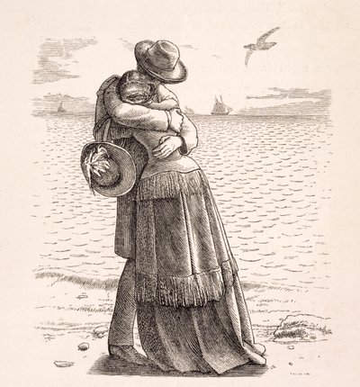 来自丁尼生诗歌的&39;Locksley Hall&39;的插图，由John Thompson，酒吧刻。作者：Edward Moxon，1857年 作者 约翰·埃弗里特·米莱斯