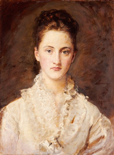 艺术家女儿的肖像，玛丽，半长，1875-76年 作者 约翰·埃弗里特·米莱斯