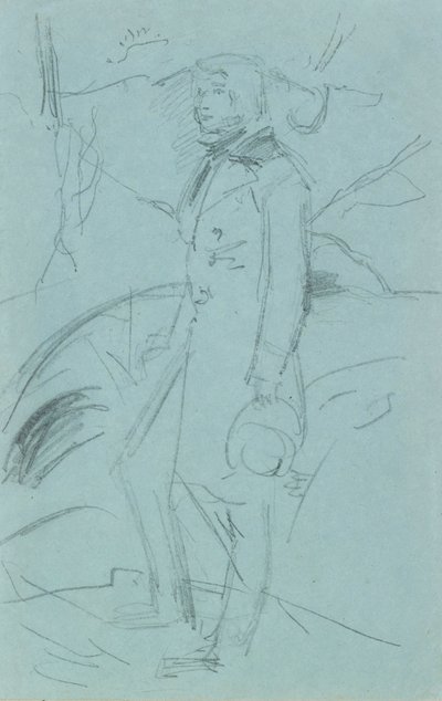 约翰-罗斯金肖像的初步草图，1853-1854年 作者 约翰·埃弗里特·米莱斯