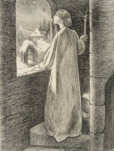 圣艾格尼丝前夕，约1857年 作者 约翰·埃弗里特·米莱斯