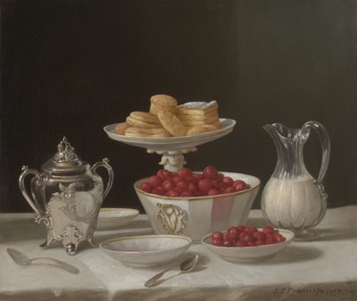 甜点静物，1855年 作者 John F. Francis
