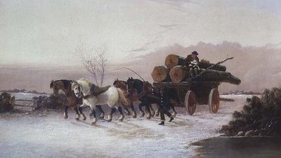 雪地上的木马车 作者 约翰·莫里斯