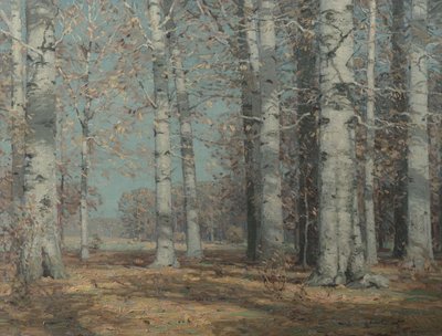 秋天的山毛榉，约1908-1915年（布面油画） 作者 约翰·法比安·卡尔森