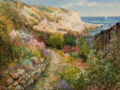 俯瞰大海的卡勒科茨花园（船上油画） 作者 John Falconar Slater