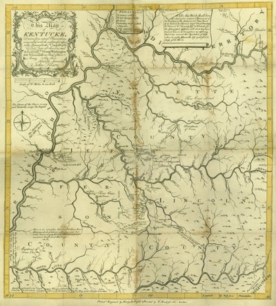 由Kent D. Pursell雕刻的Kentucke地图，由T. Rook，费城创作，1784年 作者 约翰·菲尔森