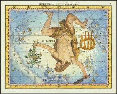 1776 - John Flamsteed - Hercules, La Couronne（大力士与王冠） 作者 约翰·弗拉姆斯蒂德