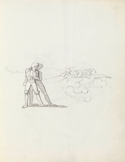 约翰菲利普·肯布尔（John Philip Kemble）饰演哈姆雷特（Hamlet），1783年（纸笔，墨水和纸 作者 约翰·弗拉克斯曼