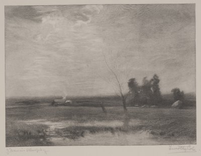 低地下午，蒂莫西·科尔（1852-1931）作版画 作者 约翰·弗朗西斯·墨菲