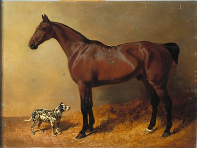 海湾猎人和内部稳定的斑点狗，1846年 作者 老约翰弗雷德里克鲱鱼