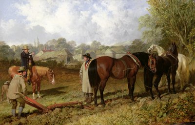 早上：准备犁，1848年 作者 John Frederick Herring Senior