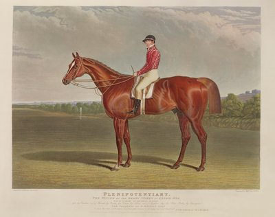&39;全权代表&39;，1834年埃普索姆德比锦标赛的获胜者，由RW Smart和Charles Hunt（1803-77），酒吧雕刻。作者：S. und J. Fuller，1834（aquatint） 作者 老约翰弗雷德里克鲱鱼
