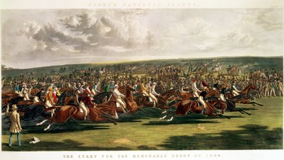 1844年难忘德比的开始，由查尔斯亨特（1803-77）镌刻 作者 老约翰弗雷德里克鲱鱼