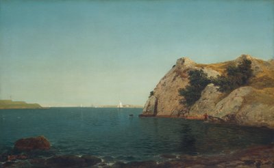 灯塔岩，纽波特港，1857年。 作者 约翰·弗雷德里克·肯塞特