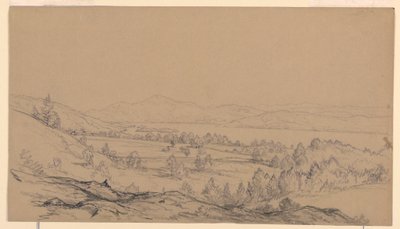 绘图，纽约乔治湖，东北方向，1850-65 年 作者 约翰·弗雷德里克·肯塞特