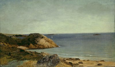 岩石海岸，约 1860 年（布面油画） 作者 约翰·弗雷德里克·肯塞特