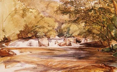 游泳池和苏格兰河 作者 约翰·弗雷德里克·刘易斯