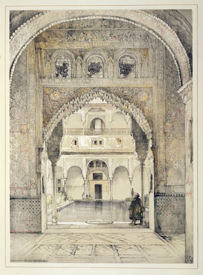 大使馆的门，来自“阿尔罕布拉宫的草图和绘画”，由William Gauci（1825  -  54年）雕刻，1835年 作者 约翰·弗雷德里克·刘易斯
