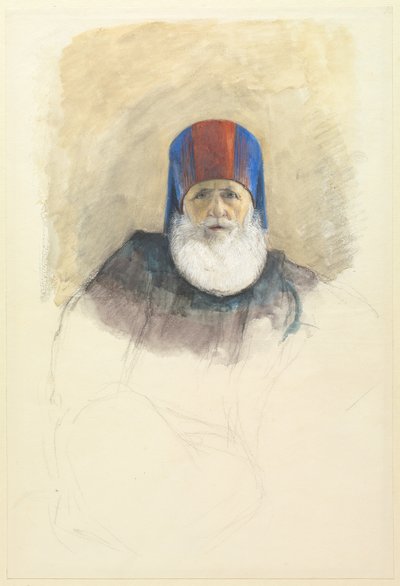 研究穆罕默德·阿里·帕夏（Mehmet Ali Pasha），c。 1844年。 作者 约翰·弗雷德里克·刘易斯