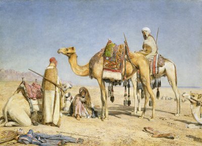 The Noonday Halt，1853（wc＆gouache over pen on card） 作者 John Frederick Lewis