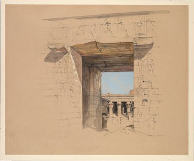 埃德富神庙：塔门，1850年。 作者 约翰·弗雷德里克·刘易斯