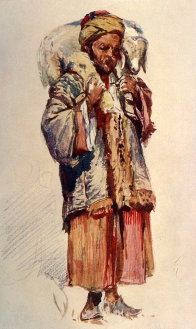 1902年，叙利亚牧羊犬阿布·穆斯塔法（Abu Mustapha）背着小羊羔。 作者 约翰·富利洛夫