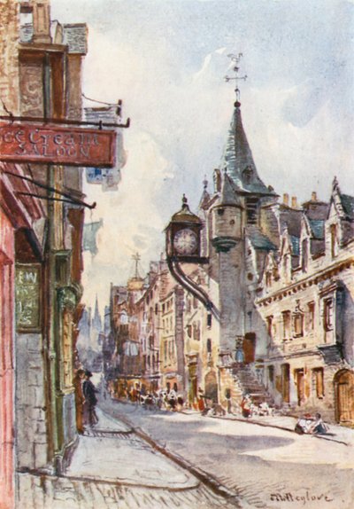 Canongate Tolbooth，向西看 作者 约翰·富利洛夫