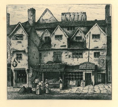 老房子，Digbeth，Walsall，来自&39;Old Wolverhampton&39;Vol.I.第1-37号，1880年出版 作者 约翰·富伍德