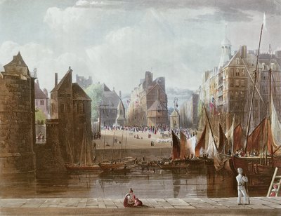 Le Havre，来自“塞纳河上的观点”，由Thomas Sutherland（1785年）镌刻，由R. Ackermann（1764-1834）1821年出版 作者 约翰·根德尔