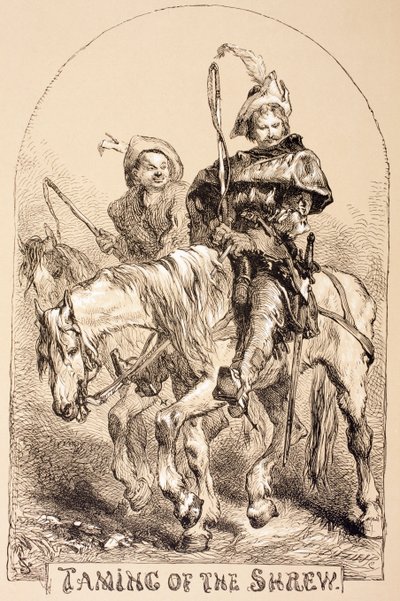 1890年伦敦出版的“The Illustrated Library Shakespeare”中的“驯悍记”插图 作者 约翰·吉尔伯特